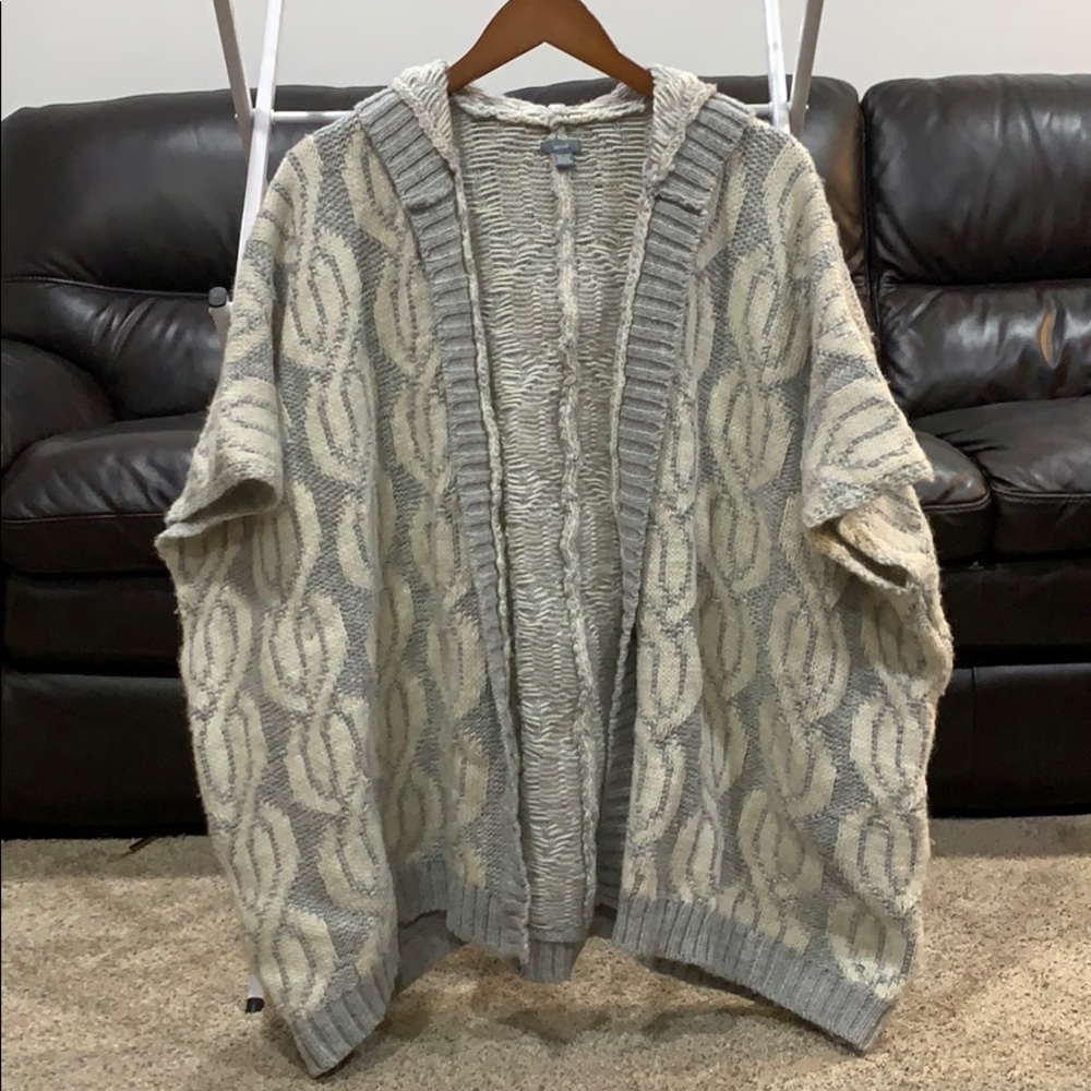 Gray oversized cardigan